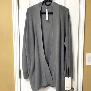 Lululemon merino wool-blended rib long wrap sweater. NWT. Size 8